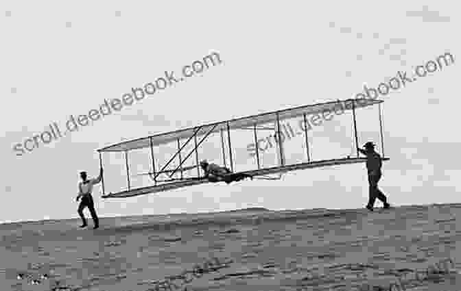 A Historical Photograph Of The Wright Brothers' First Airplane In Flight. A First In American History