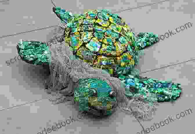 A Sculpture Of A Sea Turtle Made From Recycled Plastic Bottles. Rusty Robot Dalton Mullins