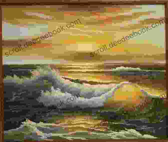 A Vibrant And Colorful Painting By Ed Ludbrook, Depicting A Wave Crashing On A Beach. TidalWave Ed Ludbrook