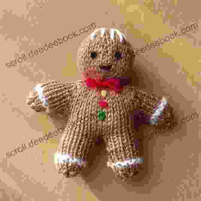 Knitted Gingerbread Man Ornament With A Sweet Smile And Frosted Buttons Christmas Ornaments Knit Pattern Set