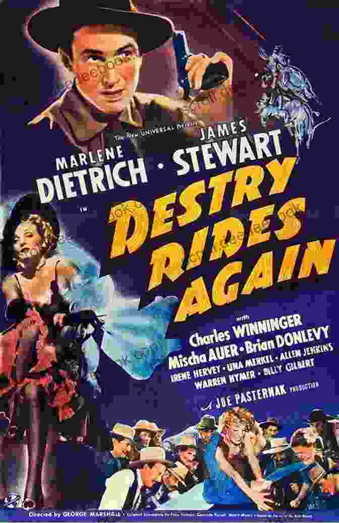 Movie Poster For 'Destry Rides Again' Starring Marlene Dietrich And James Stewart Trailin Max Brand